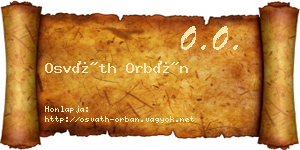 Osváth Orbán névjegykártya
